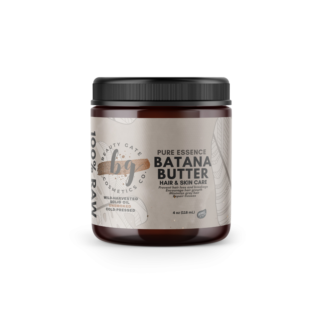 A jar of Batana Butter by Beauty Gate Cosmetics.