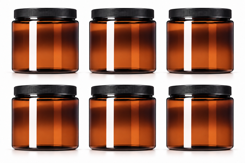 16 oz Amber PET Wide-Mouth Cosmetic Jar | 89-400 Neck Go Natural 247