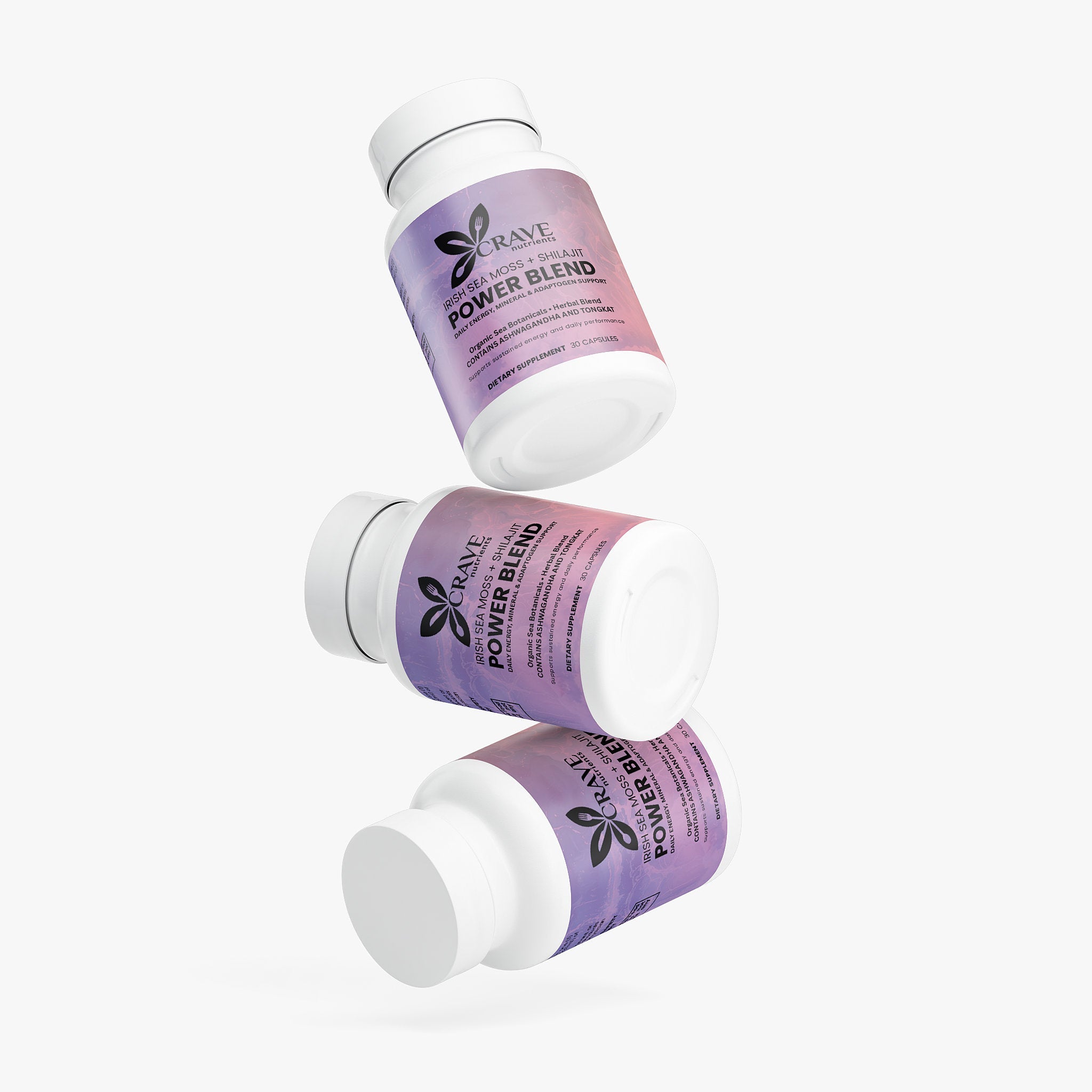 Irish Sea Moss + Shilajit Power Blend with  Ashwagandha and Tongkat Ali Root   - Daily Energy, Mineral & Adaptogen Support Crave Nutrients