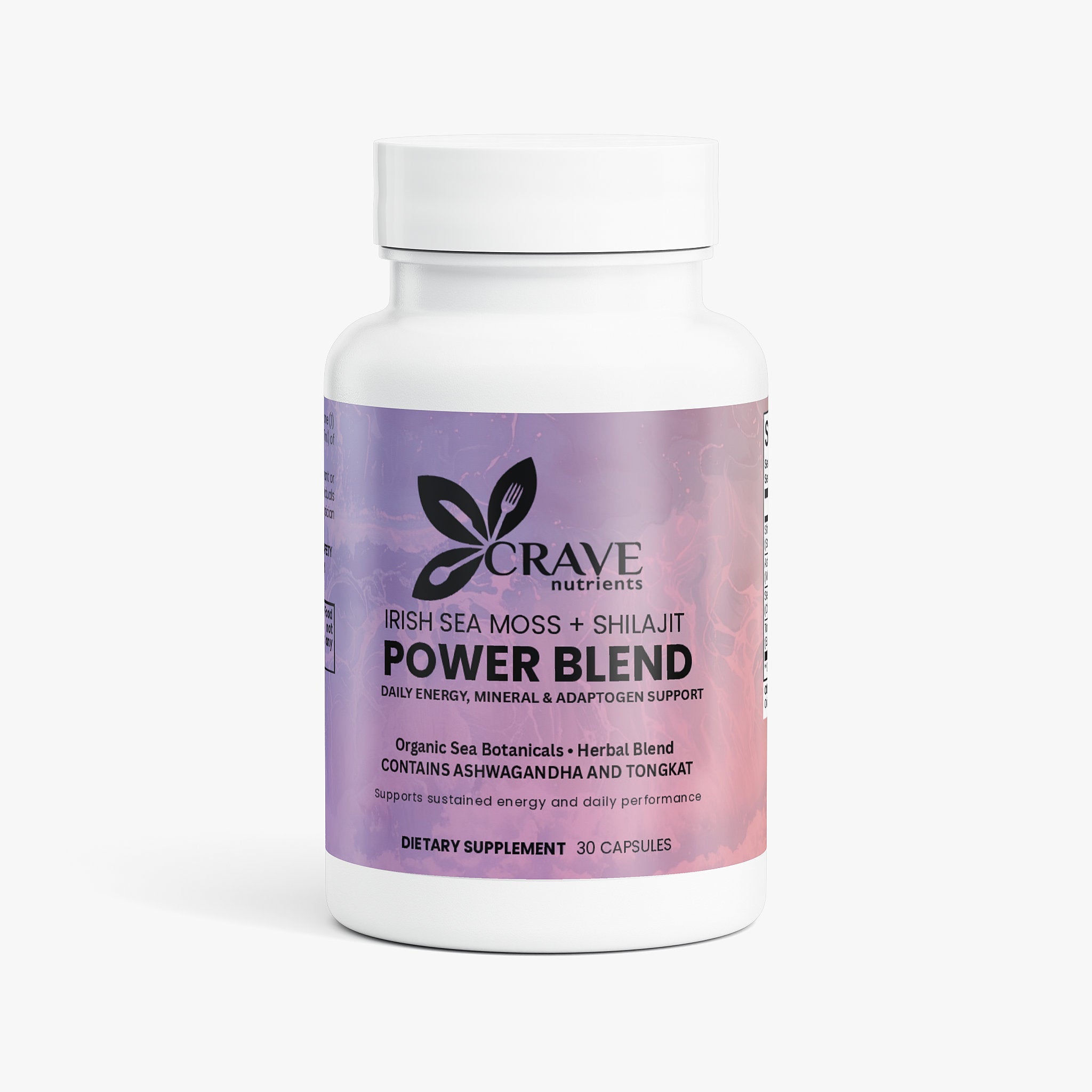 Irish Sea Moss + Shilajit Power Blend with  Ashwagandha and Tongkat Ali Root   - Daily Energy, Mineral & Adaptogen Support Crave Nutrients