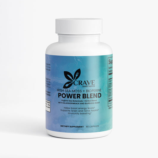 Irish Sea Moss + BioPerine Power Blend with Bladderwrack and Burdock Root Crave Nutrients