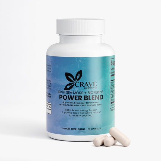 Irish Sea Moss + BioPerine Power Blend with Bladderwrack and Burdock Root Crave Nutrients
