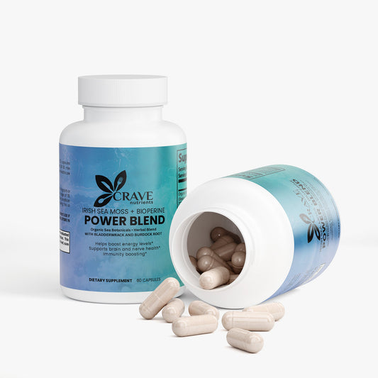 Irish Sea Moss + BioPerine Power Blend with Bladderwrack and Burdock Root Crave Nutrients