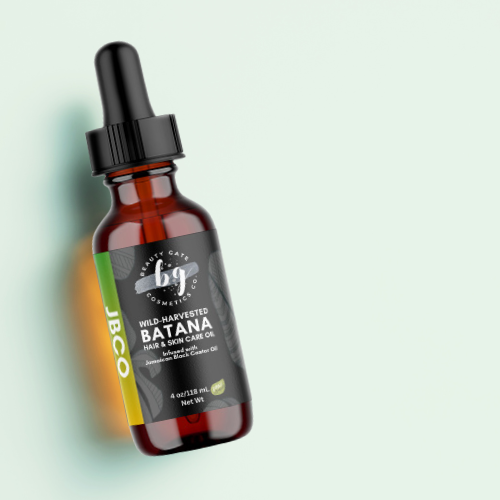 Hair and skin care oil bottle.