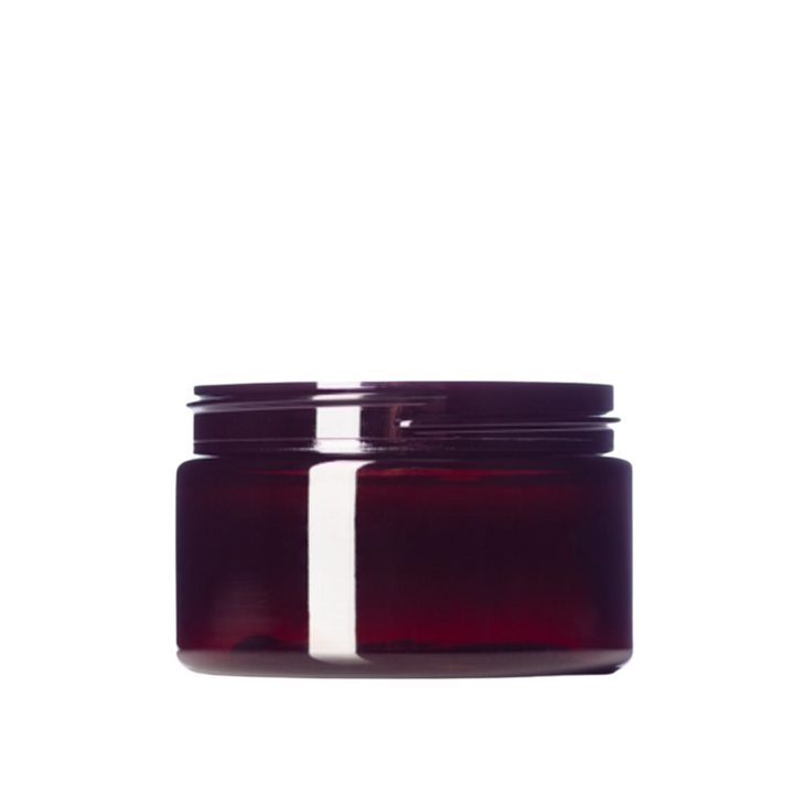 Go Natural 247-  4 oz Amber PET Straight Sided Jars with Black Ribbed Caps