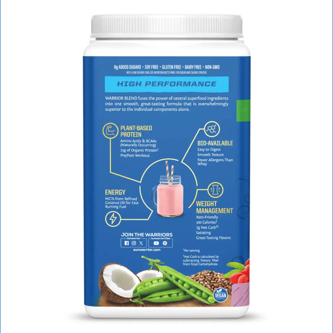 Sunwarrior - Warrior Blend Berry Shortcake Protein - Pea Protein Powder: 750g Sunwarrior