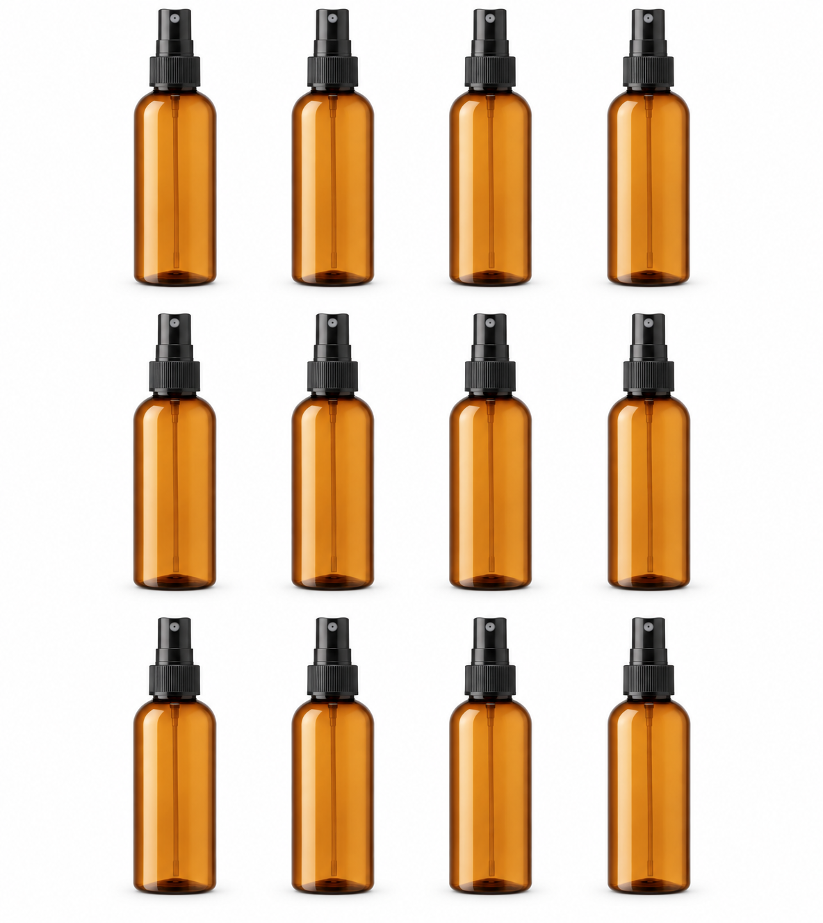 2 oz Amber PET Fine Mist Spray Bottles | 12 or 24 Pack Go Natural 247