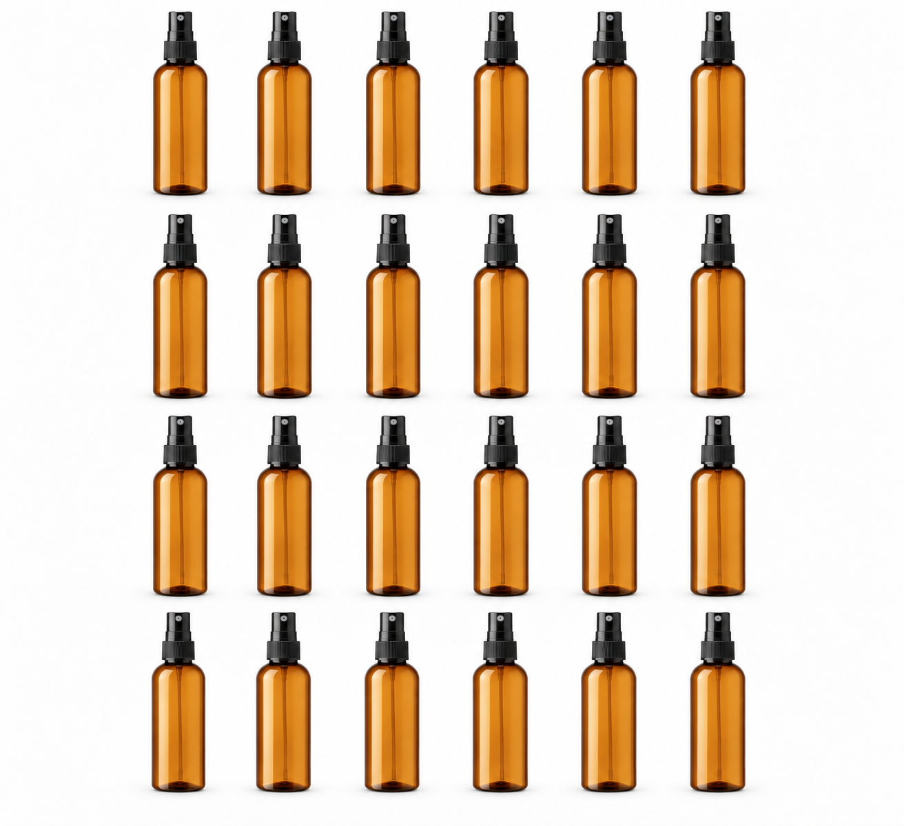 2 oz Amber PET Fine Mist Spray Bottles | 12 or 24 Pack Go Natural 247