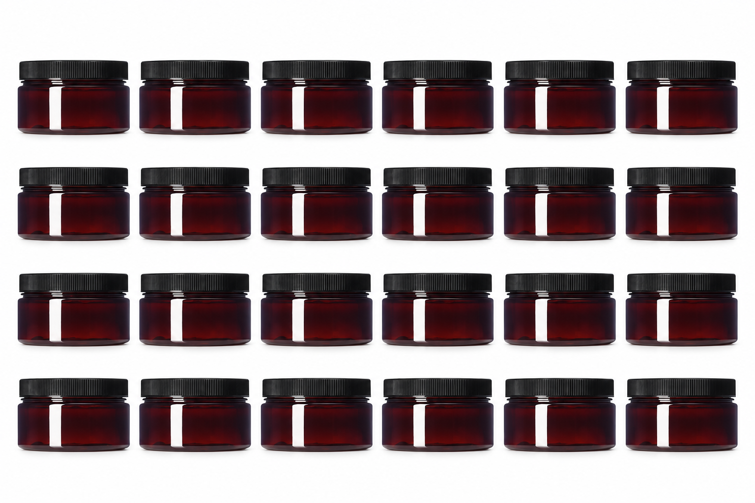 4 oz Amber PET Straight-Sided Jar with Black Ribbed Cap Go Natural 247