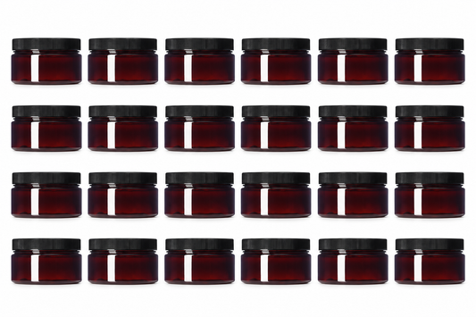 4 oz Amber PET Straight-Sided Jar with Black Ribbed Cap Go Natural 247