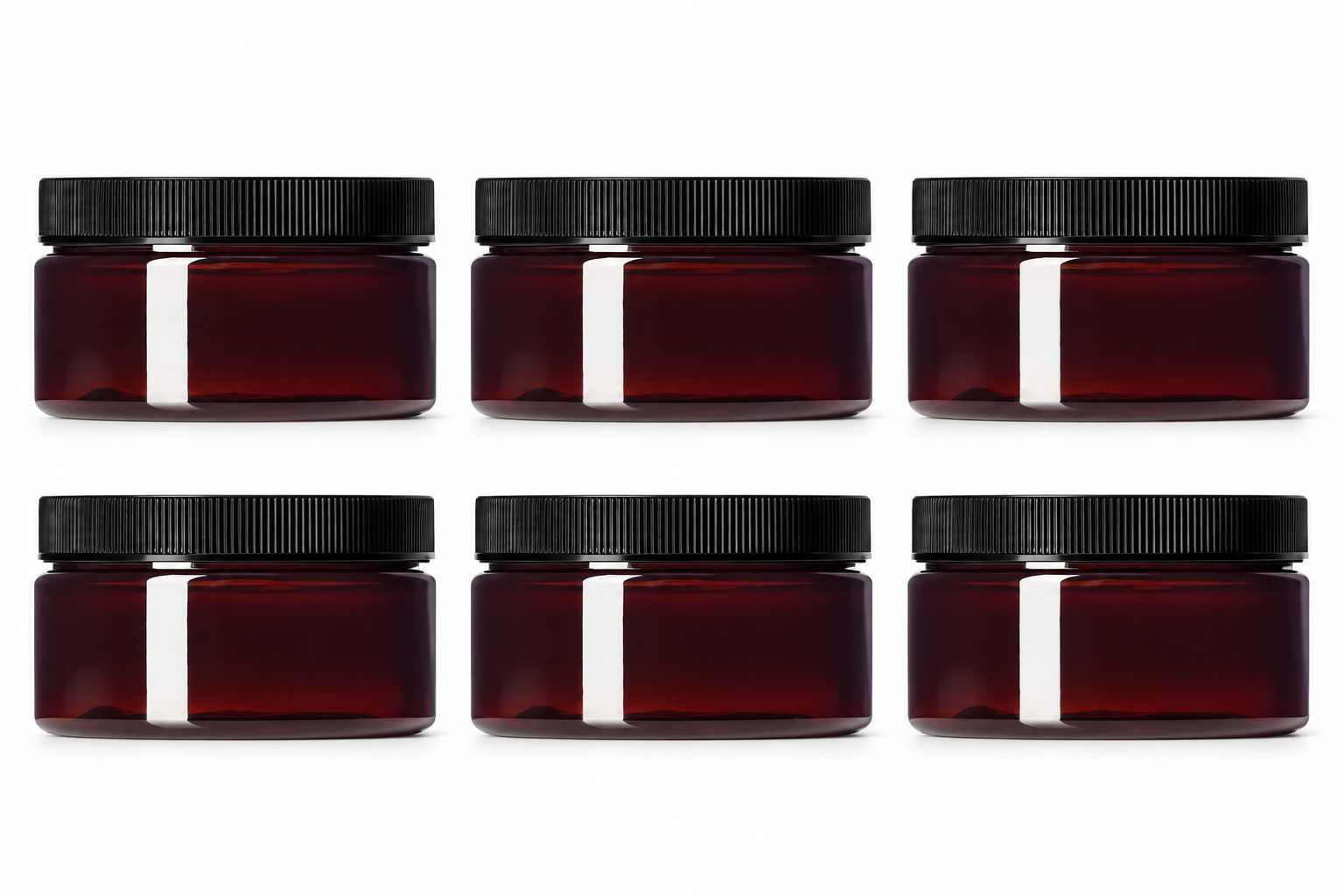4 oz Amber PET Straight-Sided Jar with Black Ribbed Cap Go Natural 247