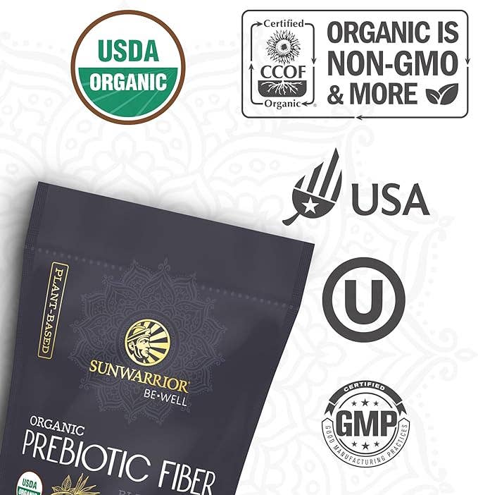 Sunwarrior - Be Well Prebiotic Fiber Powder Supplement - Organic