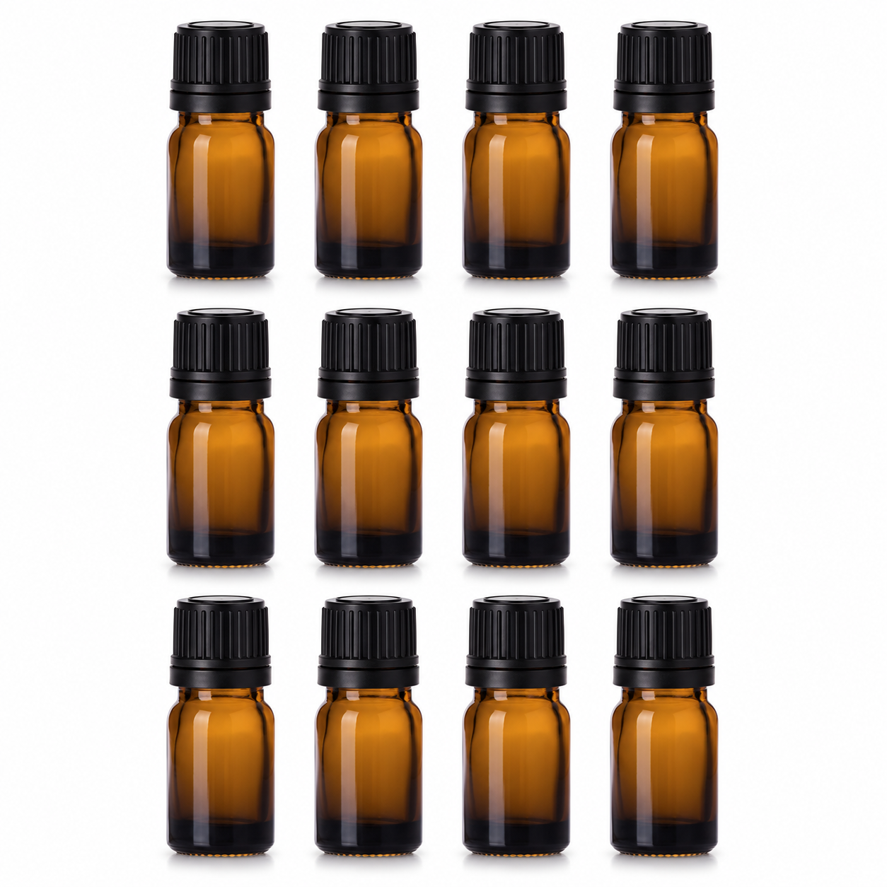 5 ml Amber Glass Bottles with Caps & Orifice Reducers | 12 Pack Go Natural 247