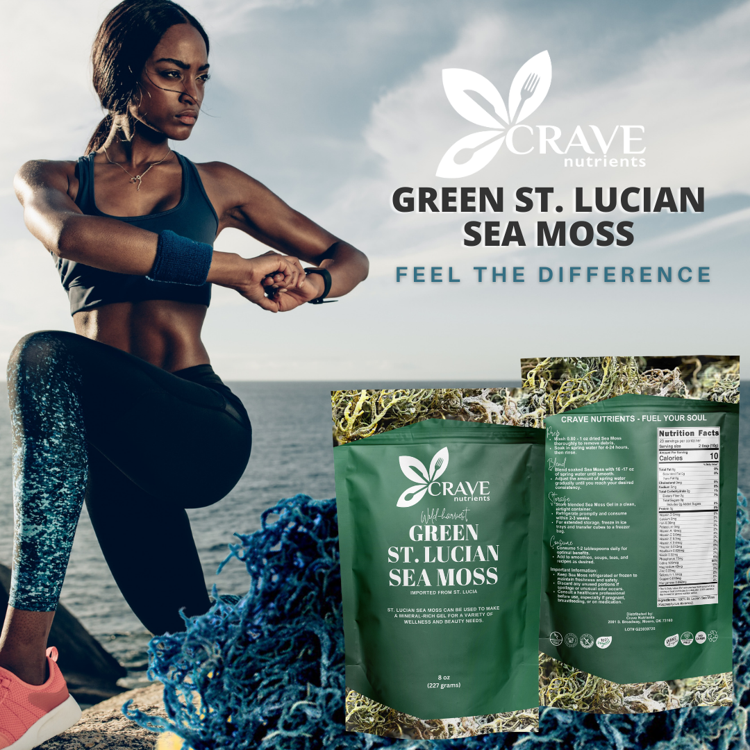 Wild-harvested St. Lucian Green Sea Moss close-up – Go Natural 247