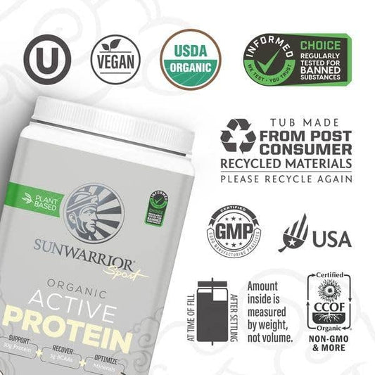 Sunwarrior - Vanilla Active Protein - Plant-Based, Gluten-Free Sunwarrior