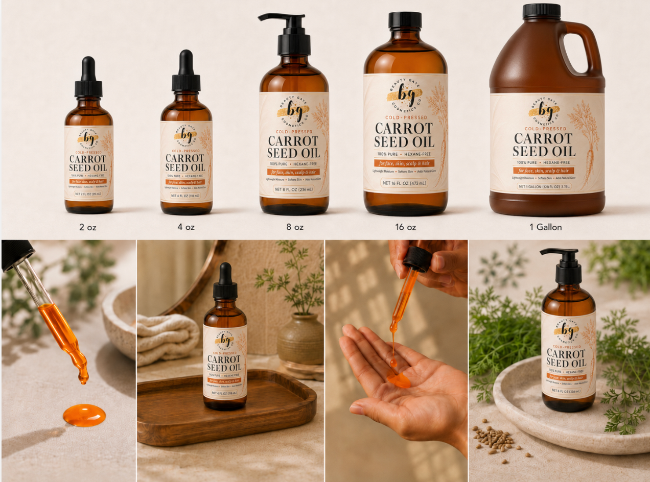 Carrot Seed Oil (Daucus carota) Cold-Pressed Brightening Face, Hair and Scalp Carrier Oil Beauty Gate Cosmetics / Fulfilled by Go Natural 247