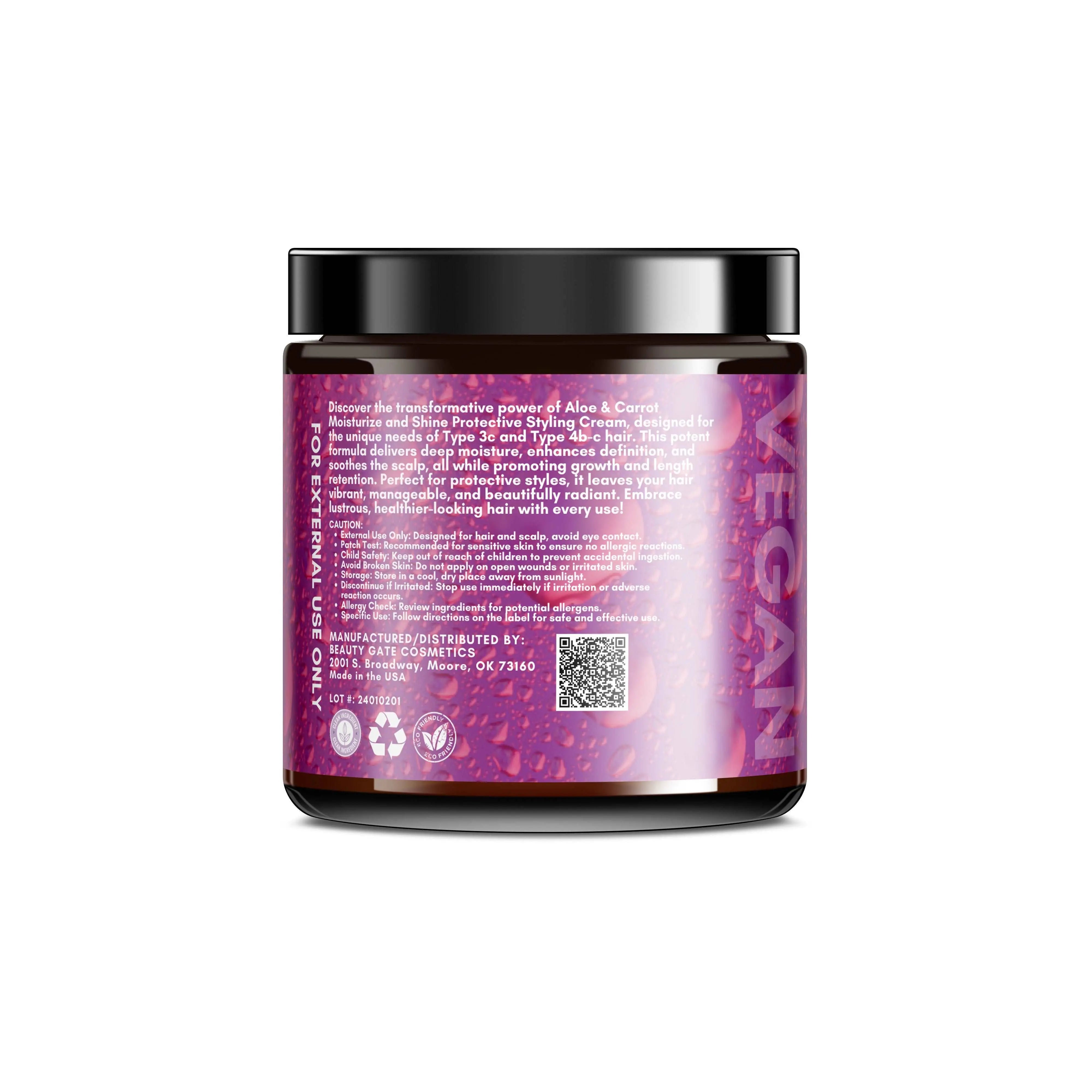 Beauty Gate Aloe & Carrot Seed Moisturize & Shine Protective Styling Cream