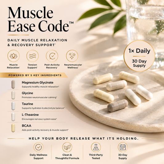Muscle Ease Code- Daily Muscle Relaxation & Recovery Support - 30 day Supply Crave Nutrients