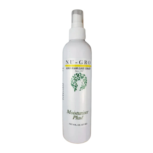 White spray bottle of NU-GRO moisturizer.
