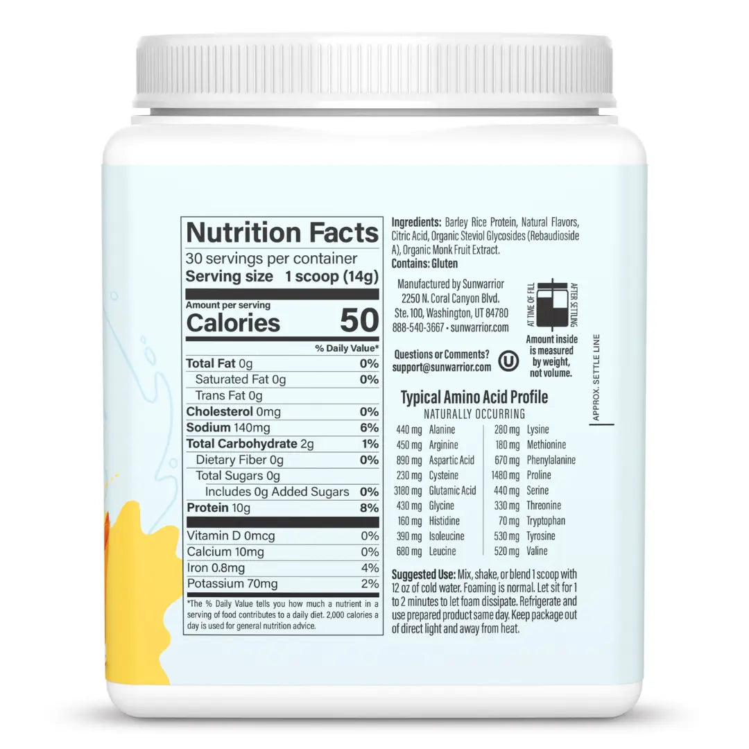 Sunwarrior - Clear Refresh Peach Mango Protein Powder - Barley Protein Sunwarrior