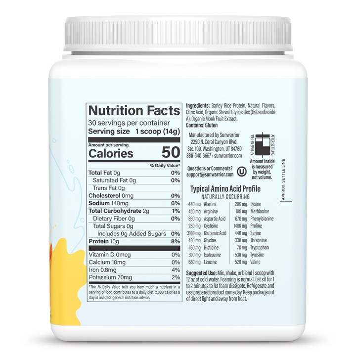 Sunwarrior - Clear Refresh Peach Mango Protein Powder - Barley Protein