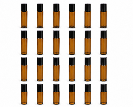 10 ml (1/3 oz) Glass Roll-On Bottles Set of 24 Go Natural 247