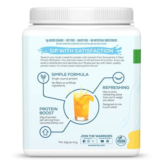 Sunwarrior - Clear Refresh Peach Mango Protein Powder - Barley Protein Sunwarrior