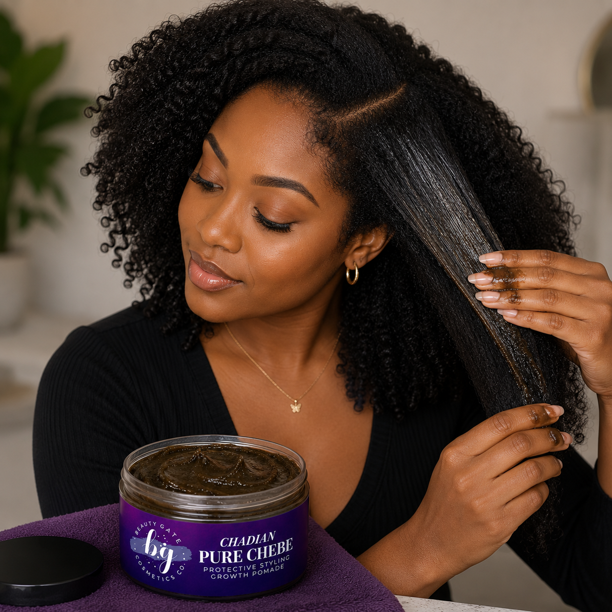 Beauty Gate Wild-Harvested Pure Chebe Pomade | Hair Growth & Length Retention Beauty Gate Cosmetics