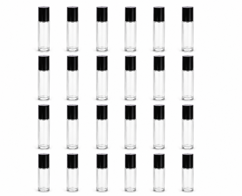 10 ml (1/3 oz) Glass Roll-On Bottles Set of 24 Go Natural 247