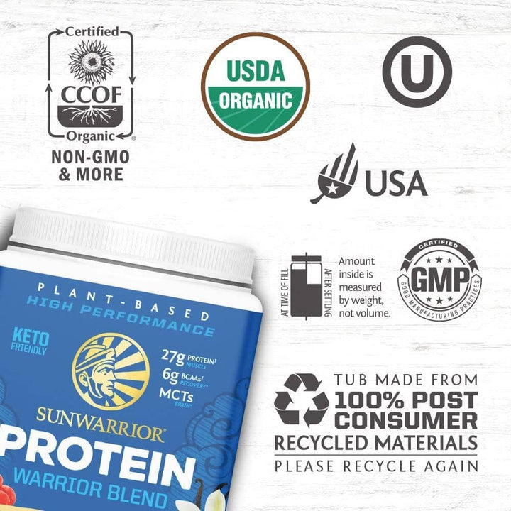 Sunwarrior - Warrior Blend Vanilla Protein - Pea Protein Powder: 375g