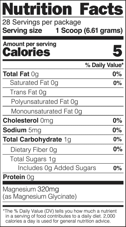 Nutrition facts label for a food product.