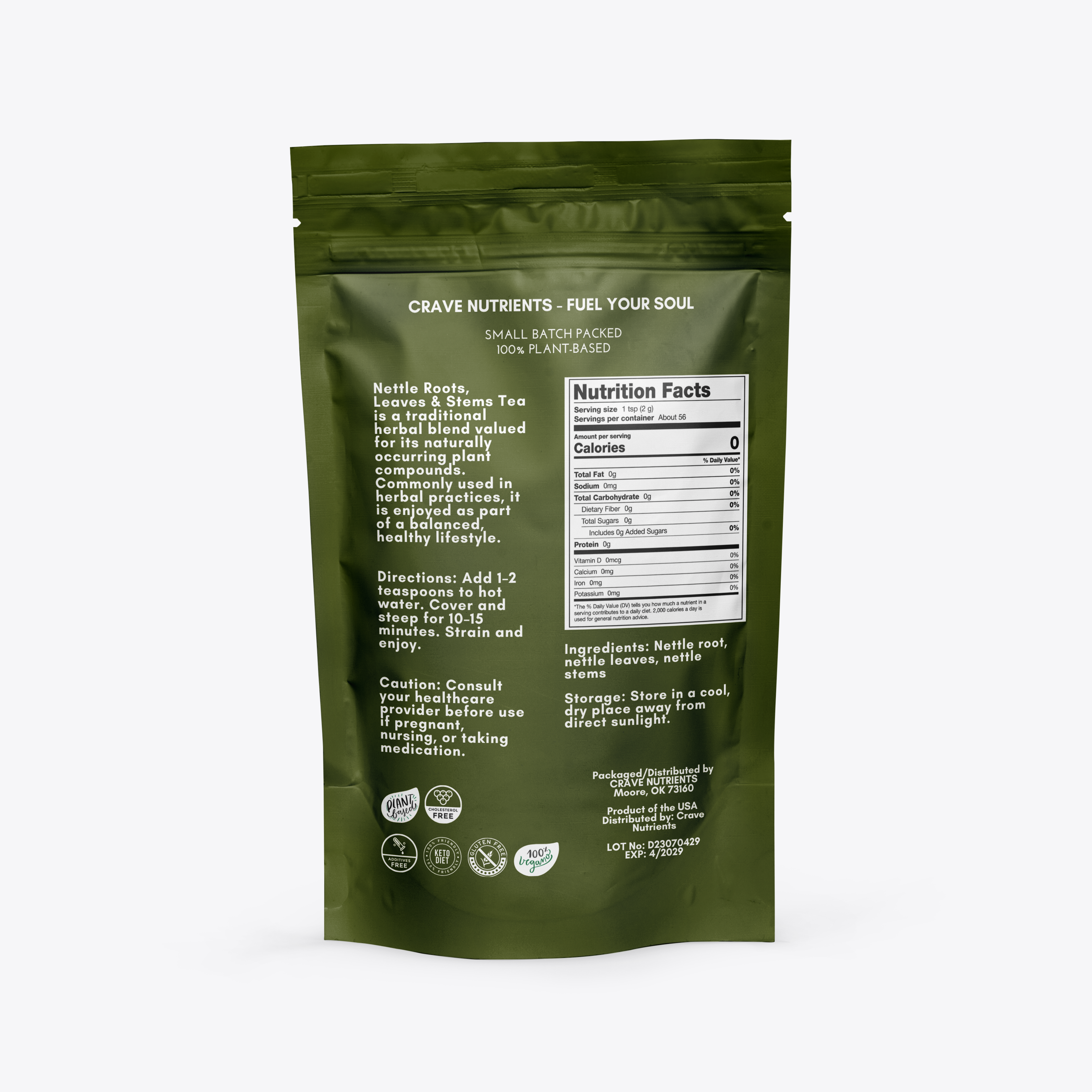 Crave Nutrients Nettle Roots, Leaves & Stems Tea Crave Nutrients