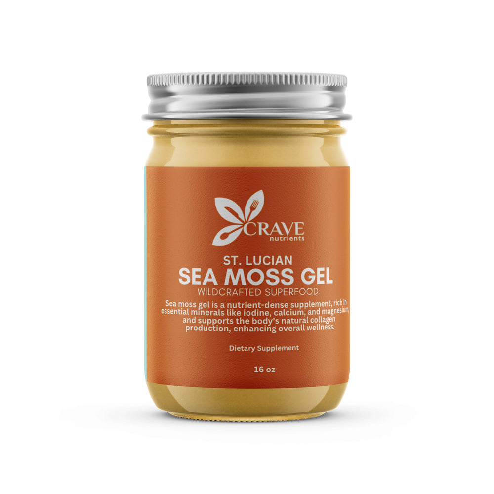 Sea moss gel in glass jar.