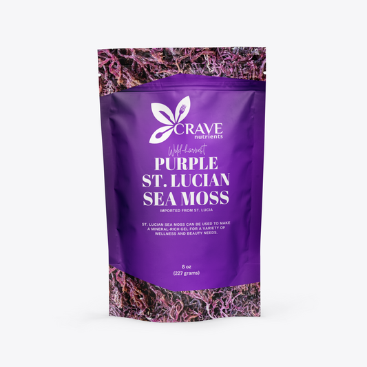 Purple bag of St. Lucian Sea Moss.