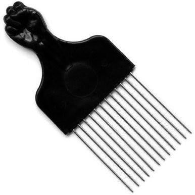 Afro Fist Metal Hair Pick back view – Go Natural 247